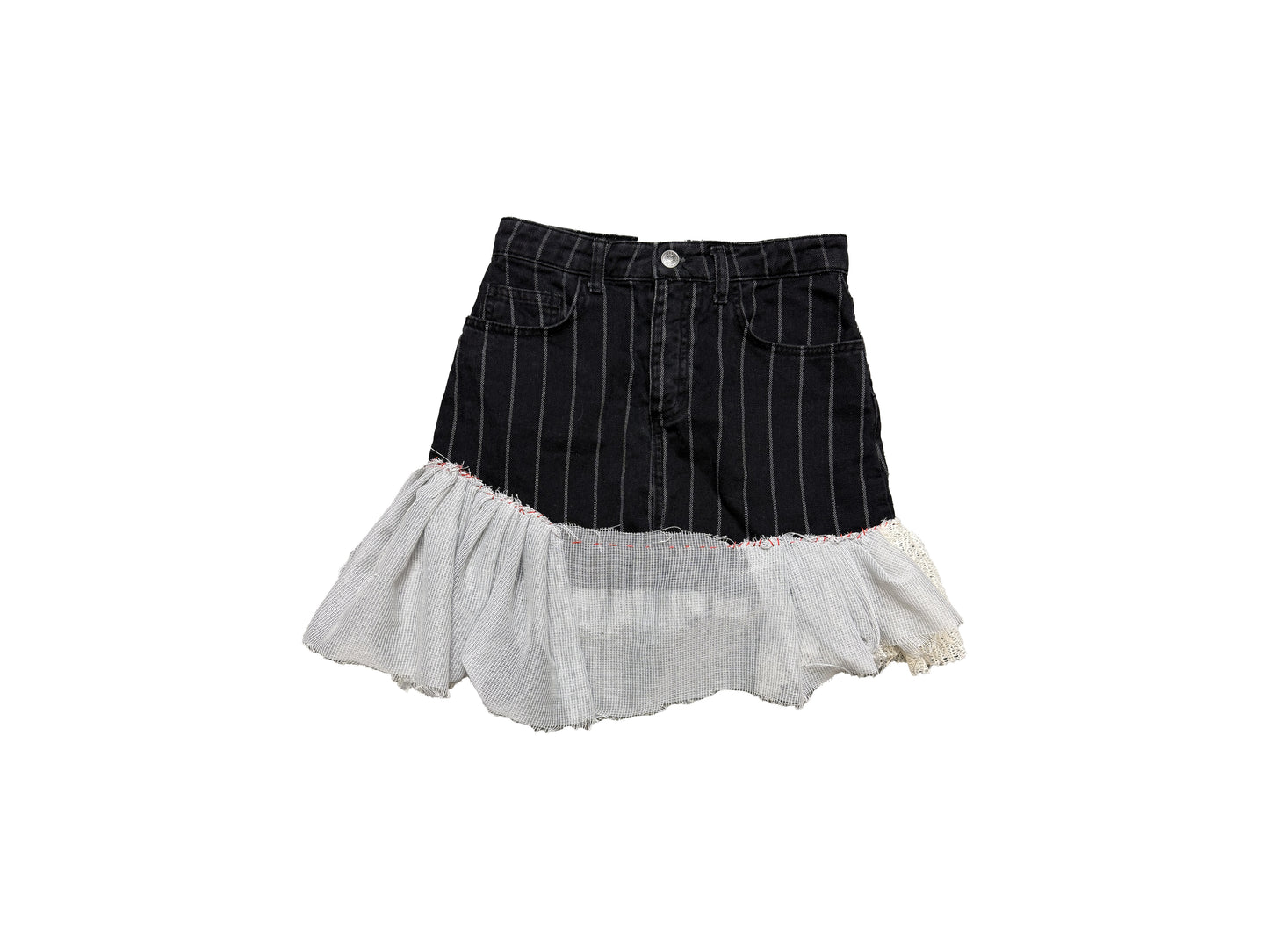 Upcycled Black n White Skirt by ATAR HILOS ROJOS XS