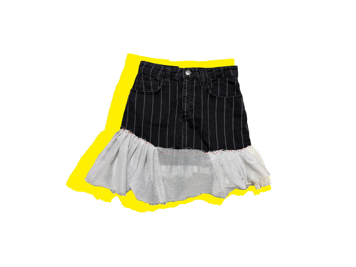 Upcycled Black n White Skirt by ATAR HILOS ROJOS XS