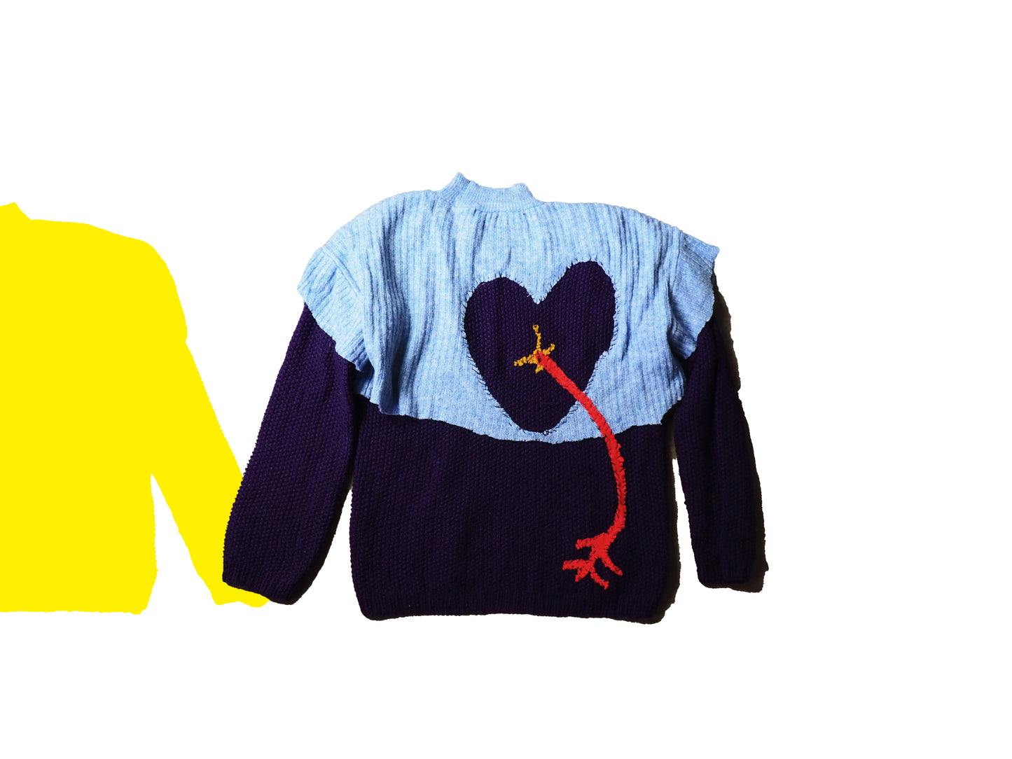 Upcycled Demon Heart Patch Sweater by ATAR HILOS ROJOS L