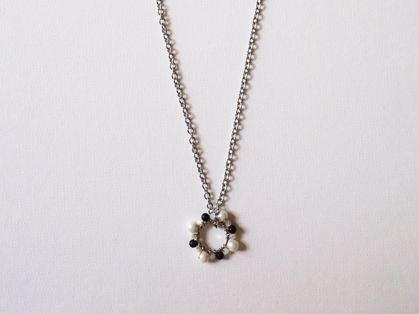 FLOWER Necklace in Silver Tone by Hoshocosho