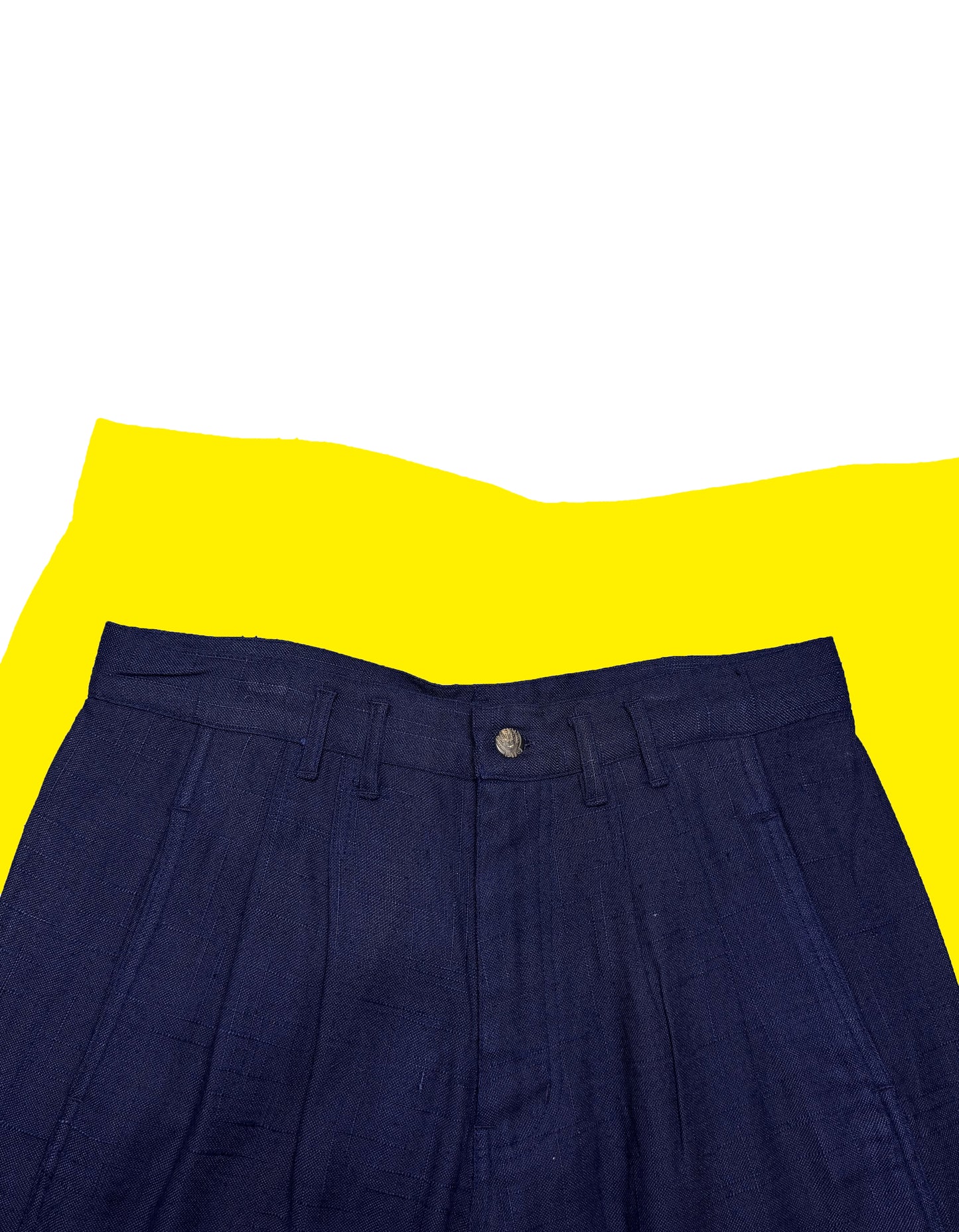 Hemp Pleated Trousers in Blue by HEMPMADE