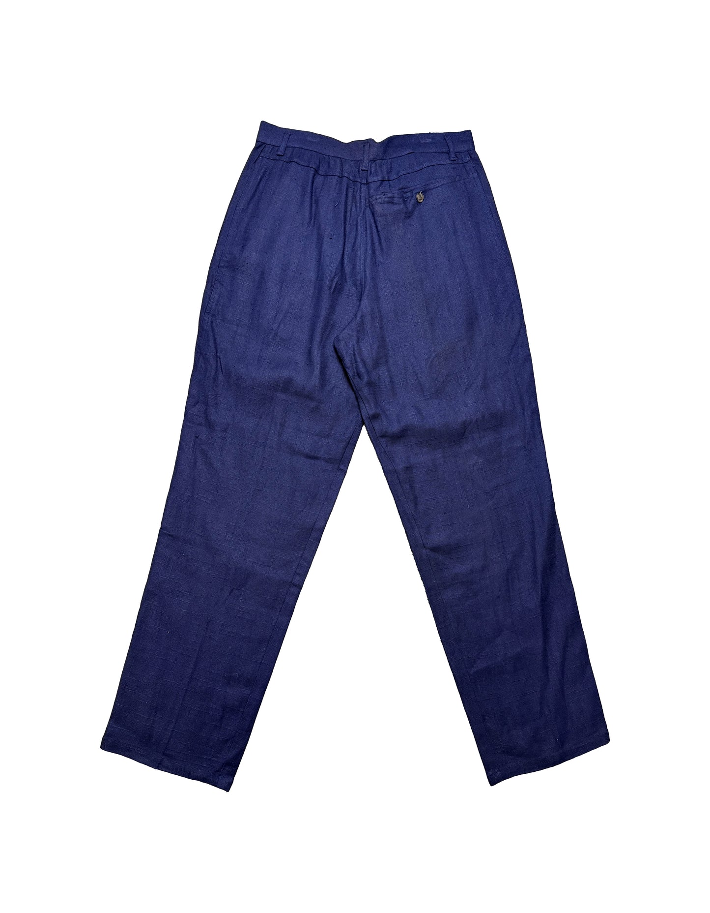 Hemp Pleated Trousers in Blue by HEMPMADE