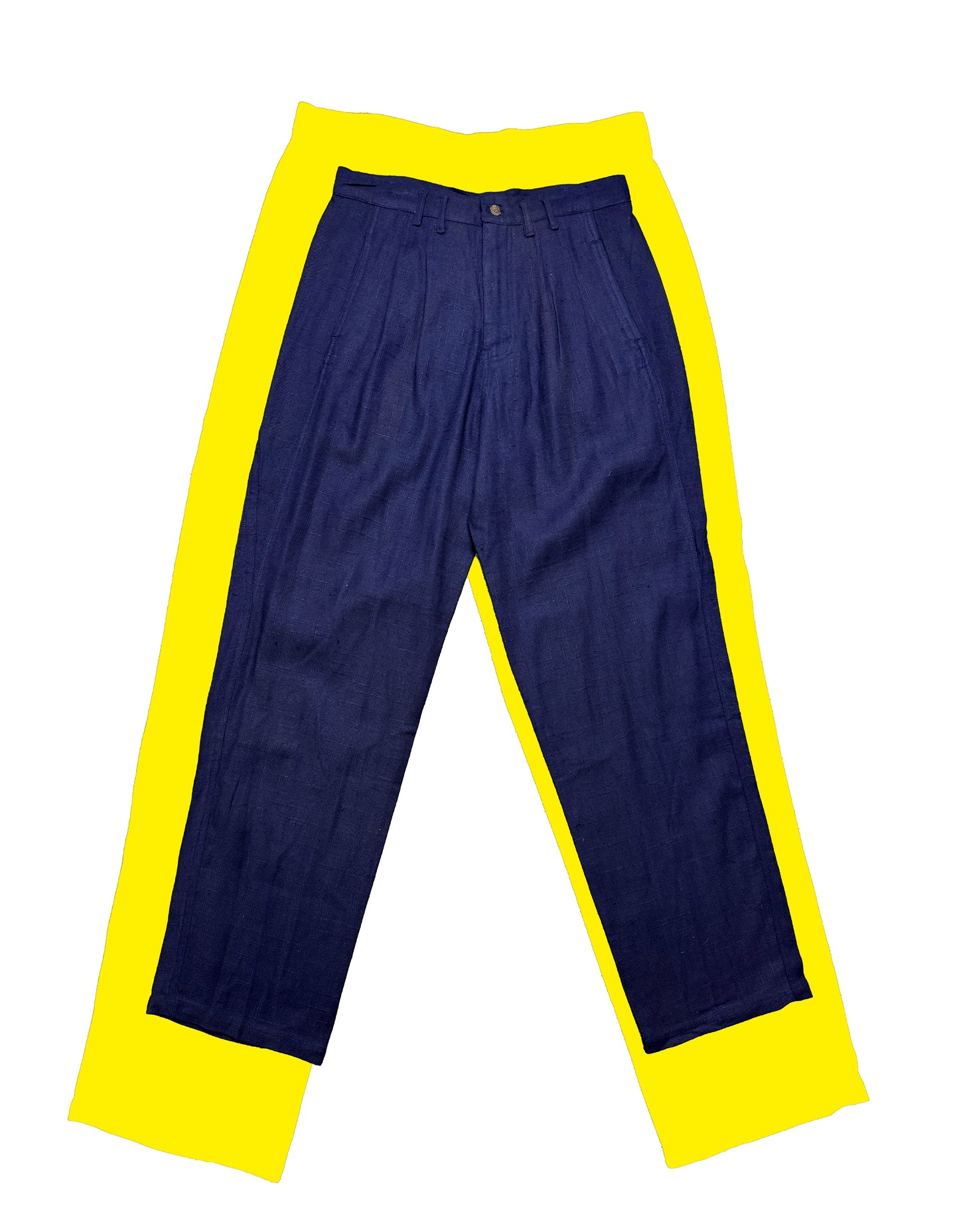 Hemp Pleated Trousers in Blue by HEMPMADE