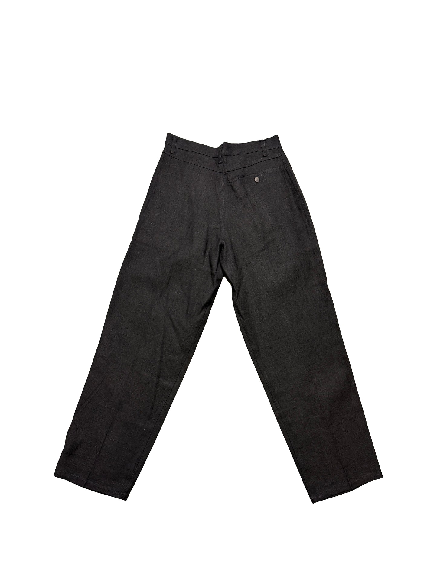 Pantalones plisados ​​de cáñamo en color negro de HEMPMADE 