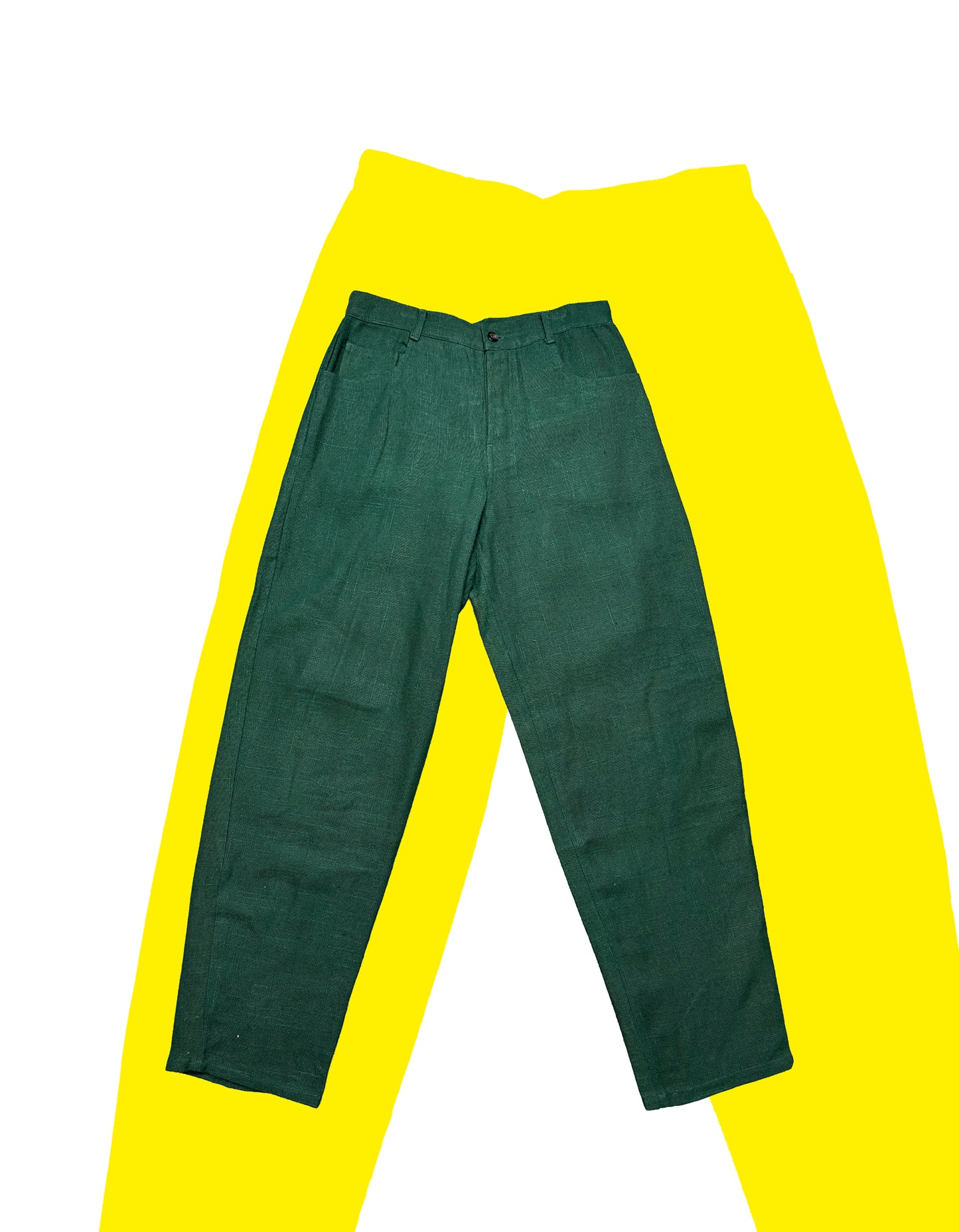 Hemp Straight Cut Trousers in Green by HEMPMADE