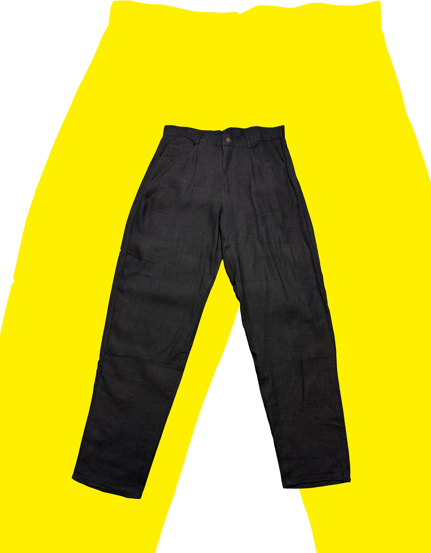 Hemp Straight Cut Trousers in Black by HEMPMADE