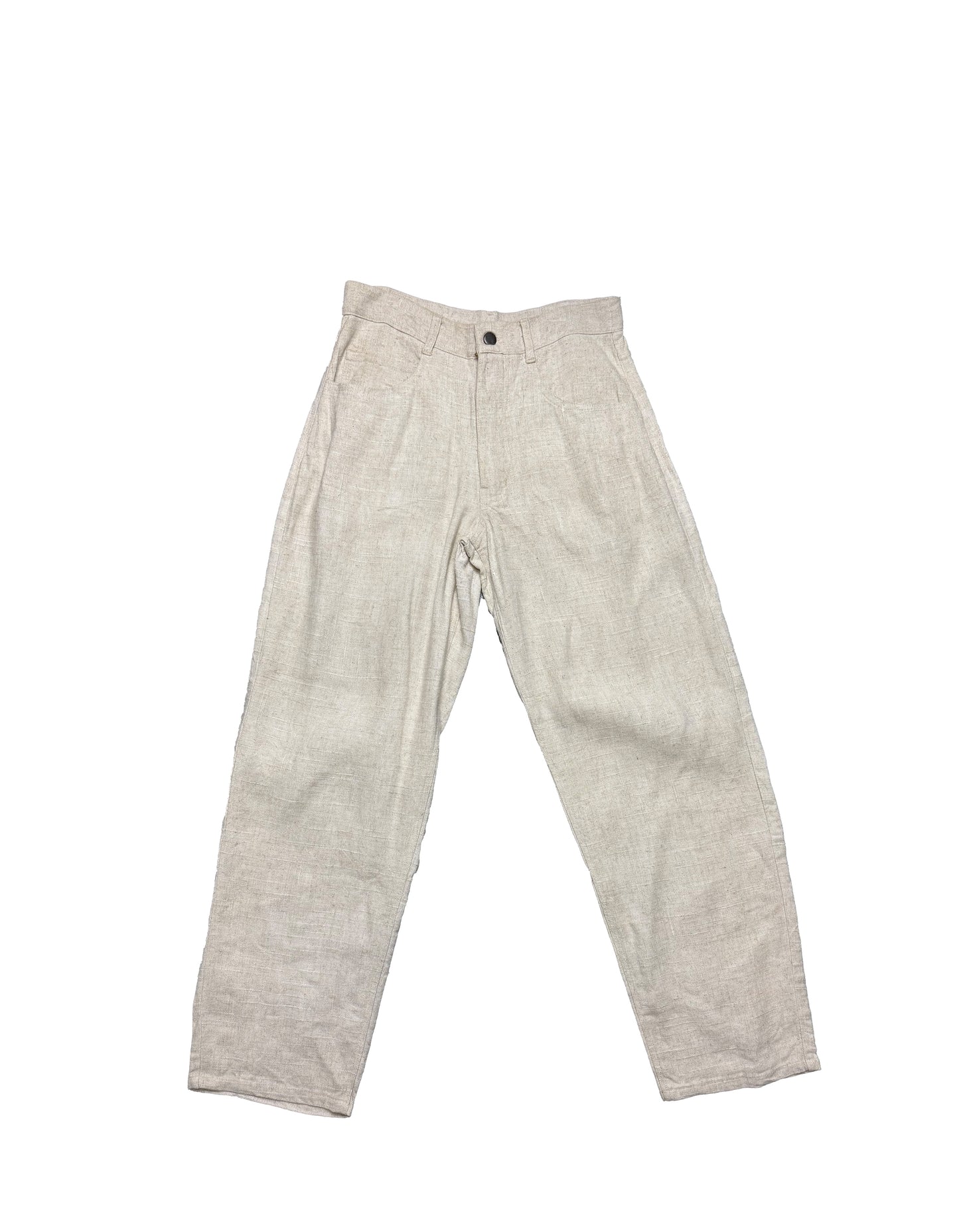 Hemp Straight Cut Trousers in Ivory White by HEMPMADE