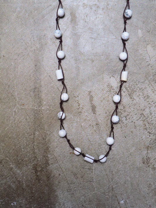 Howlite Flakes Necklace by JANI