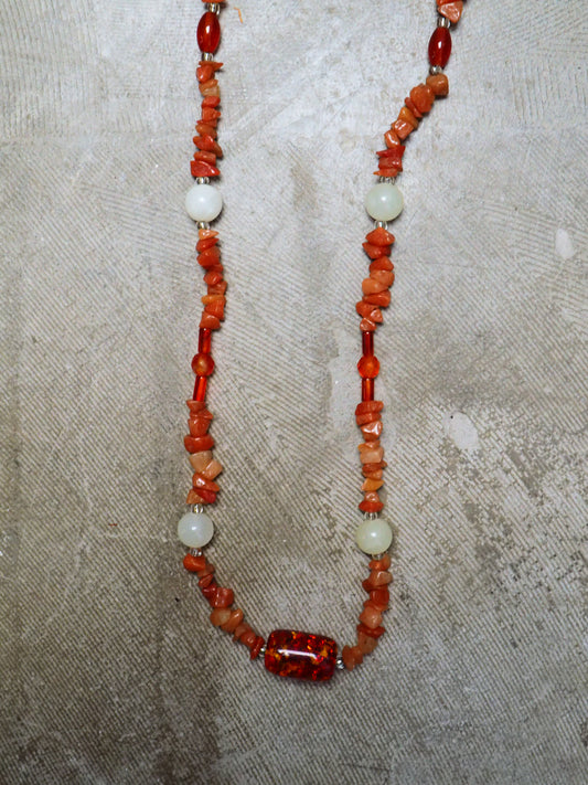 Carnelian and Lemon Agate Necklace by JANI