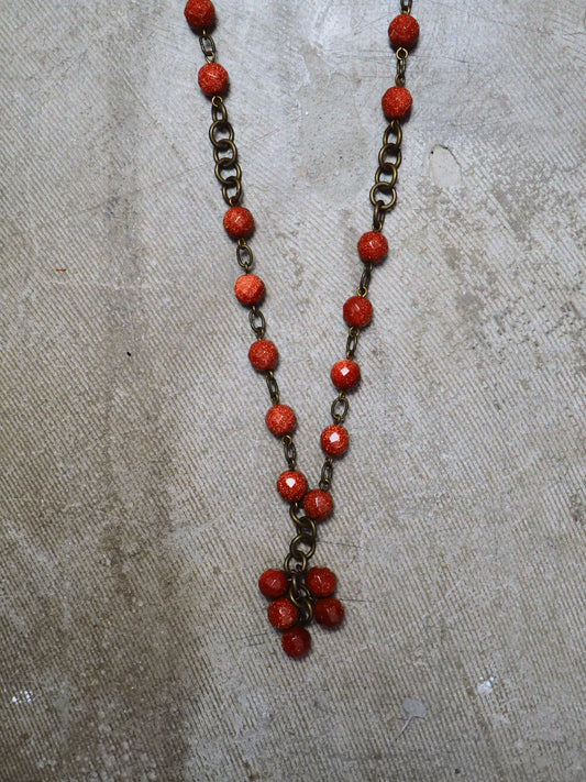 Brown Aventurine on Bronze Chain Necklace by JANI