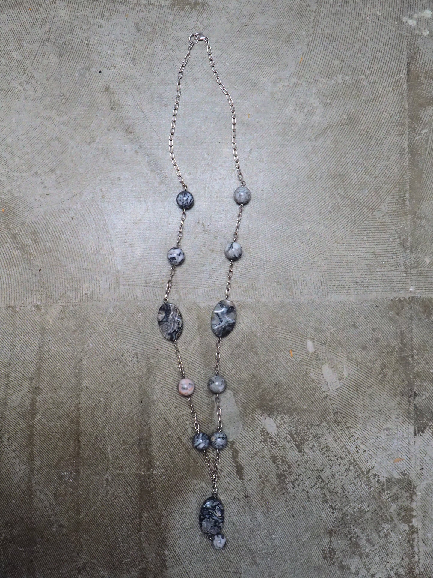 Shades of Jasper on Silver Chain Necklace by JANI