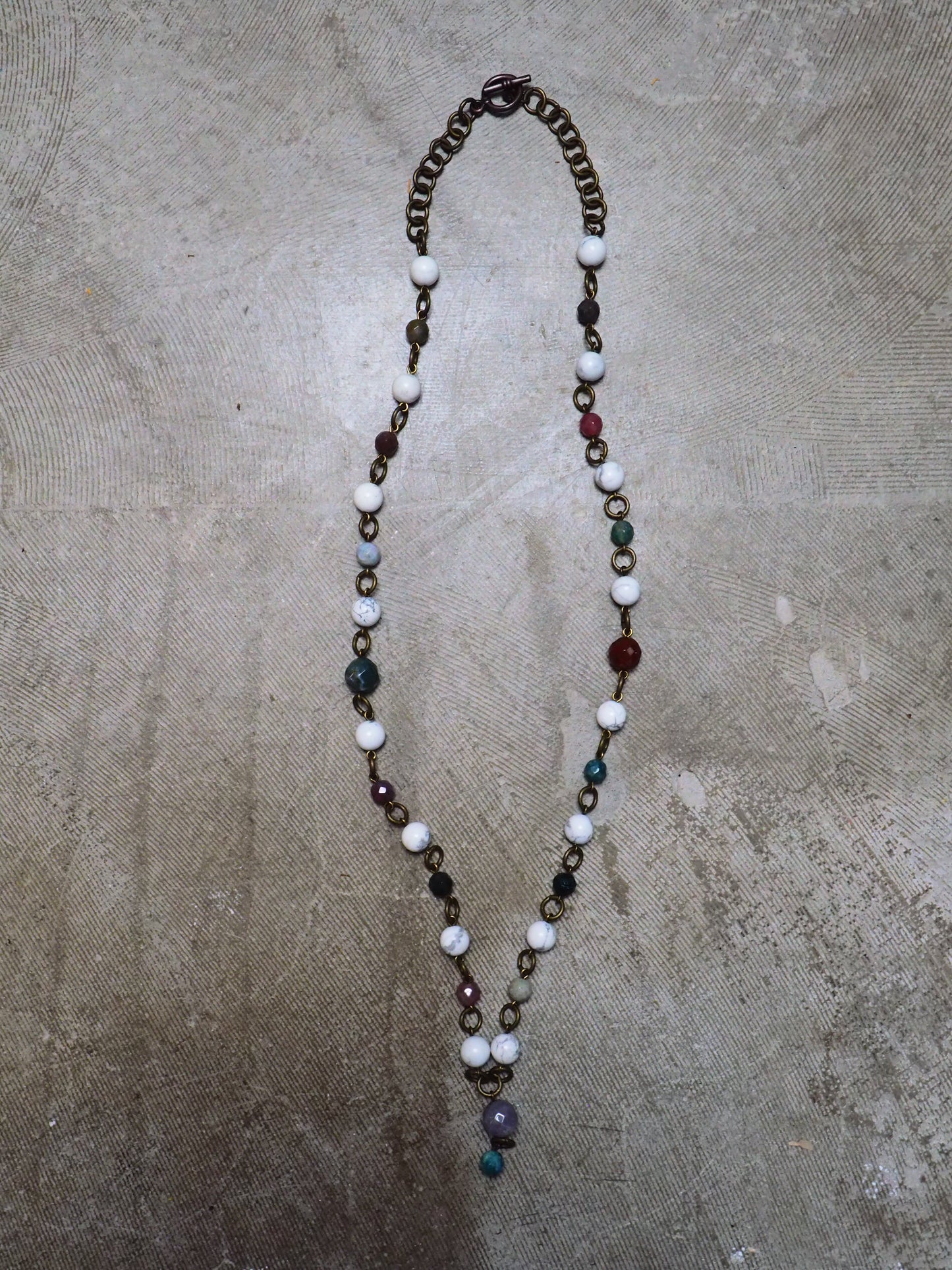 Mixed Agate and Howlite Chained Necklace by JANI