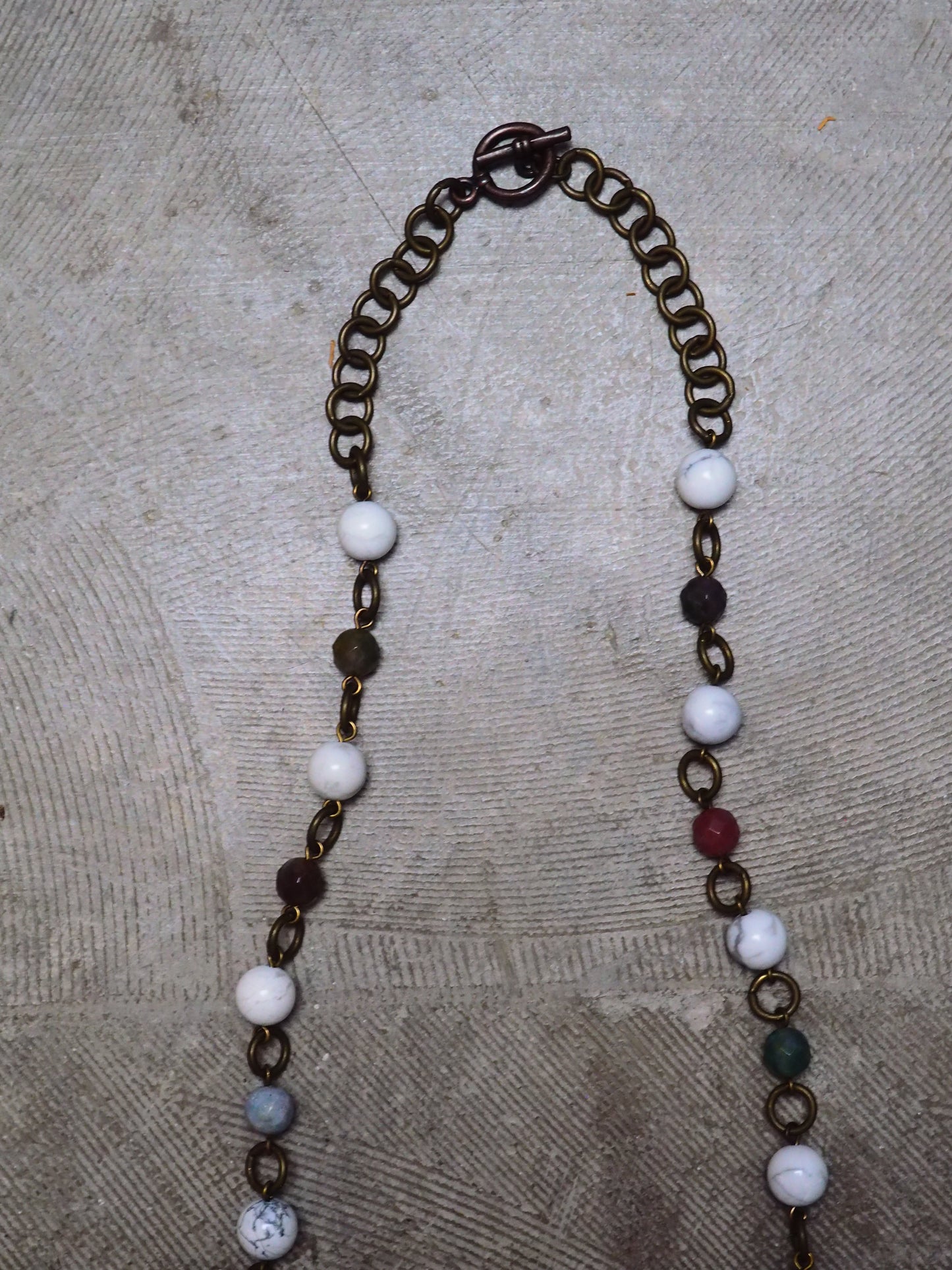 Mixed Agate and Howlite Chained Necklace by JANI