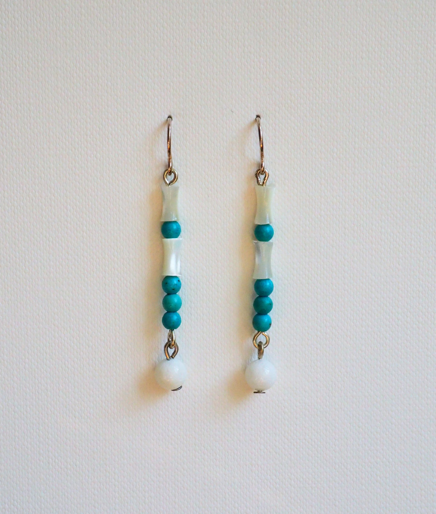 Turquoise, Nacre and Silver Earrings by JANI