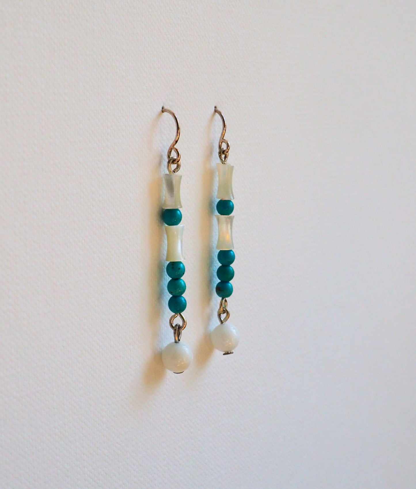 Turquoise, Nacre and Silver Earrings by JANI