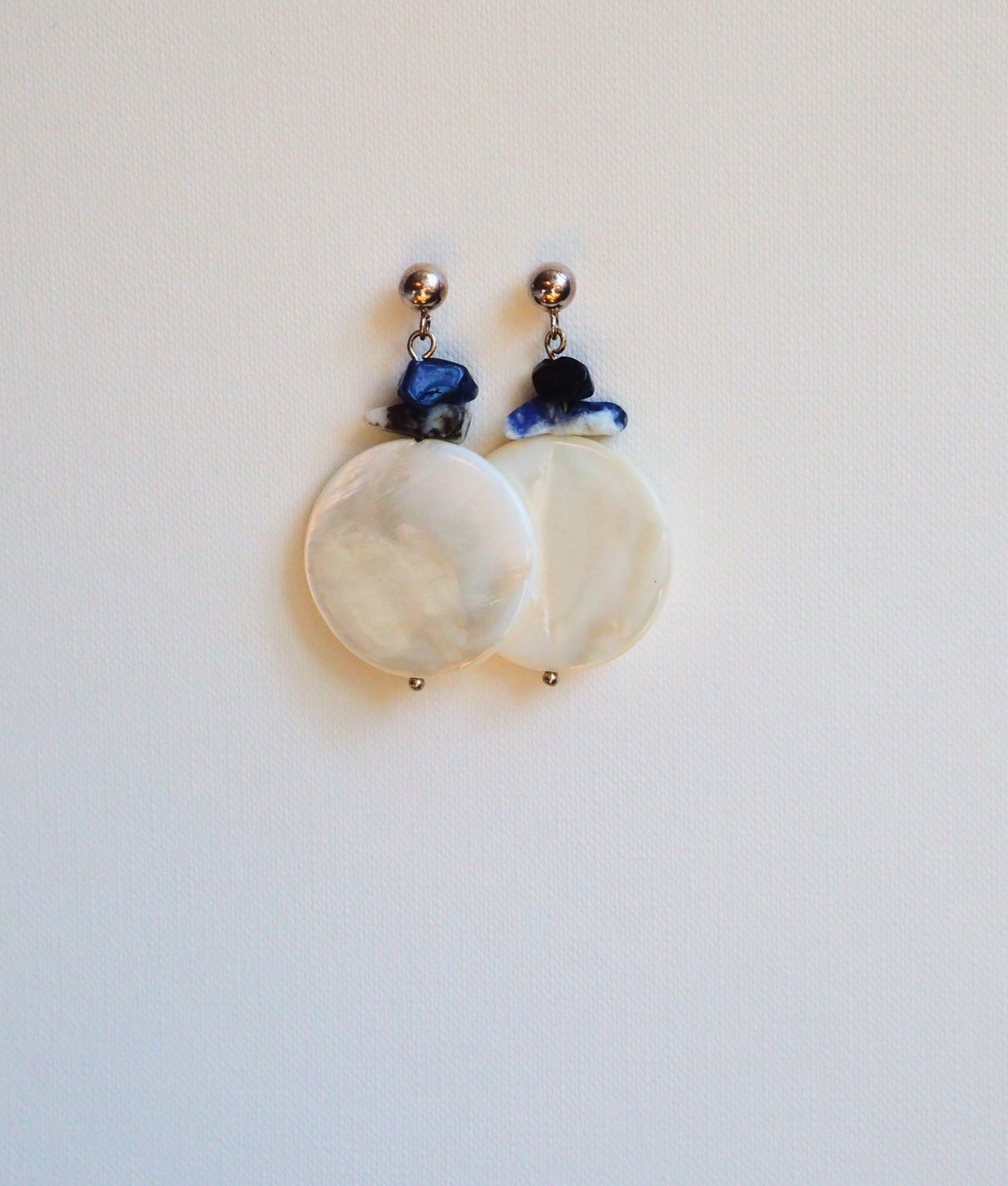 Lapis Lazuli, Mother-of-Pearl and Silver Earrings by JANI