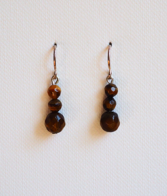 Tiger's Eye and Silver Golden Hour Earrings by JANI