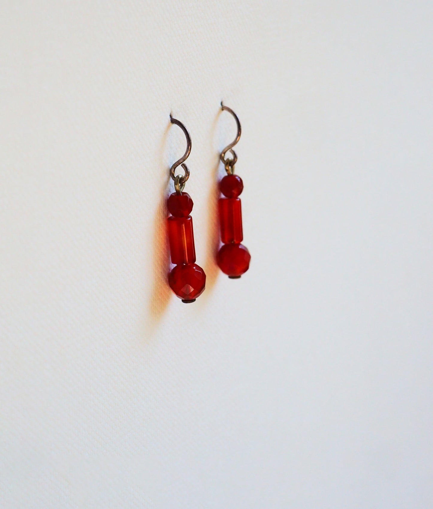 Geometric Carnelian and Silver Earrings by JANI