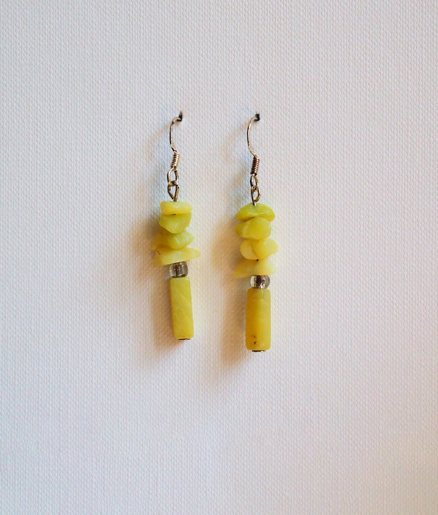 Lemon Agate and Silver Earrings by JANI