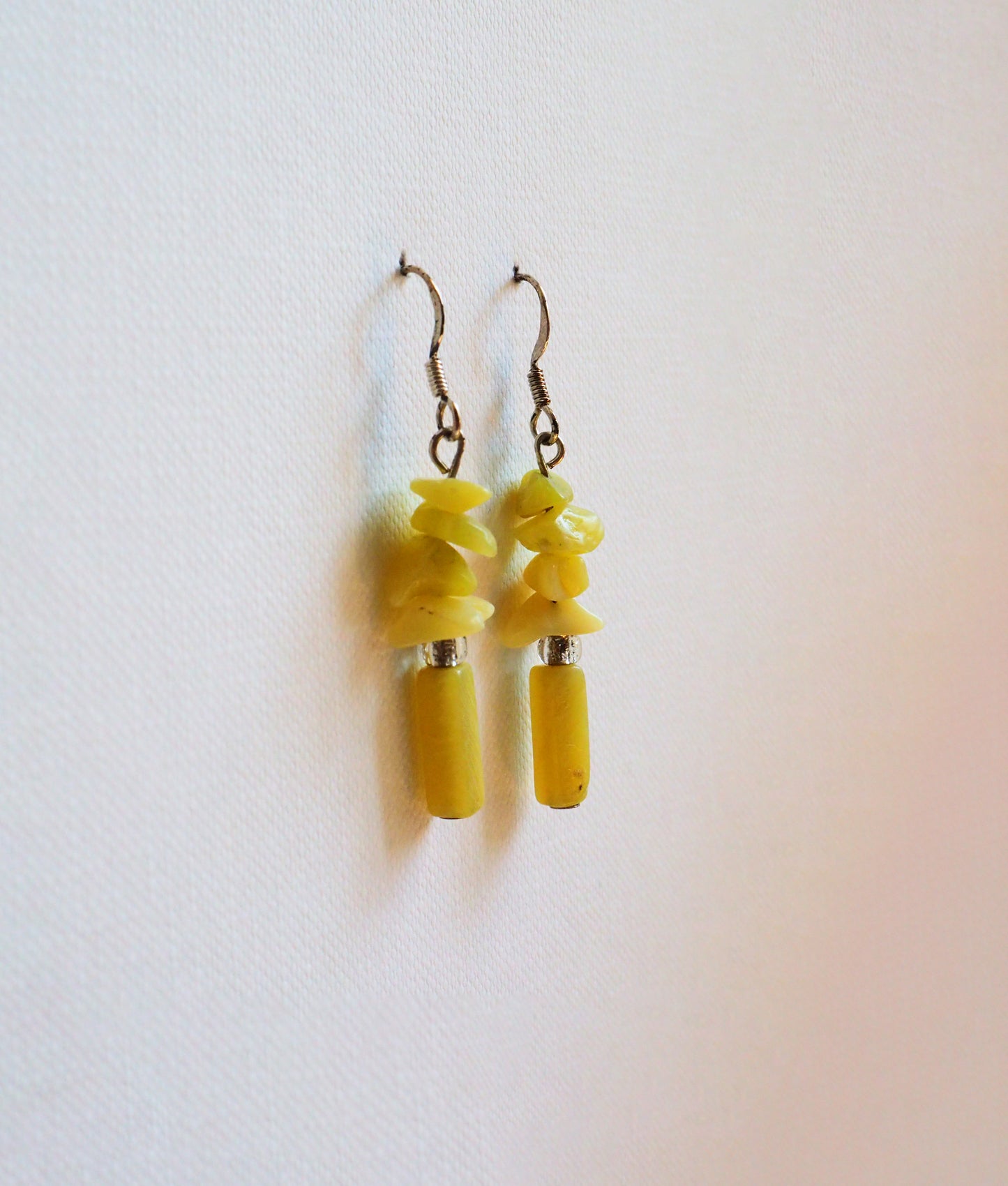 Lemon Agate and Silver Earrings by JANI