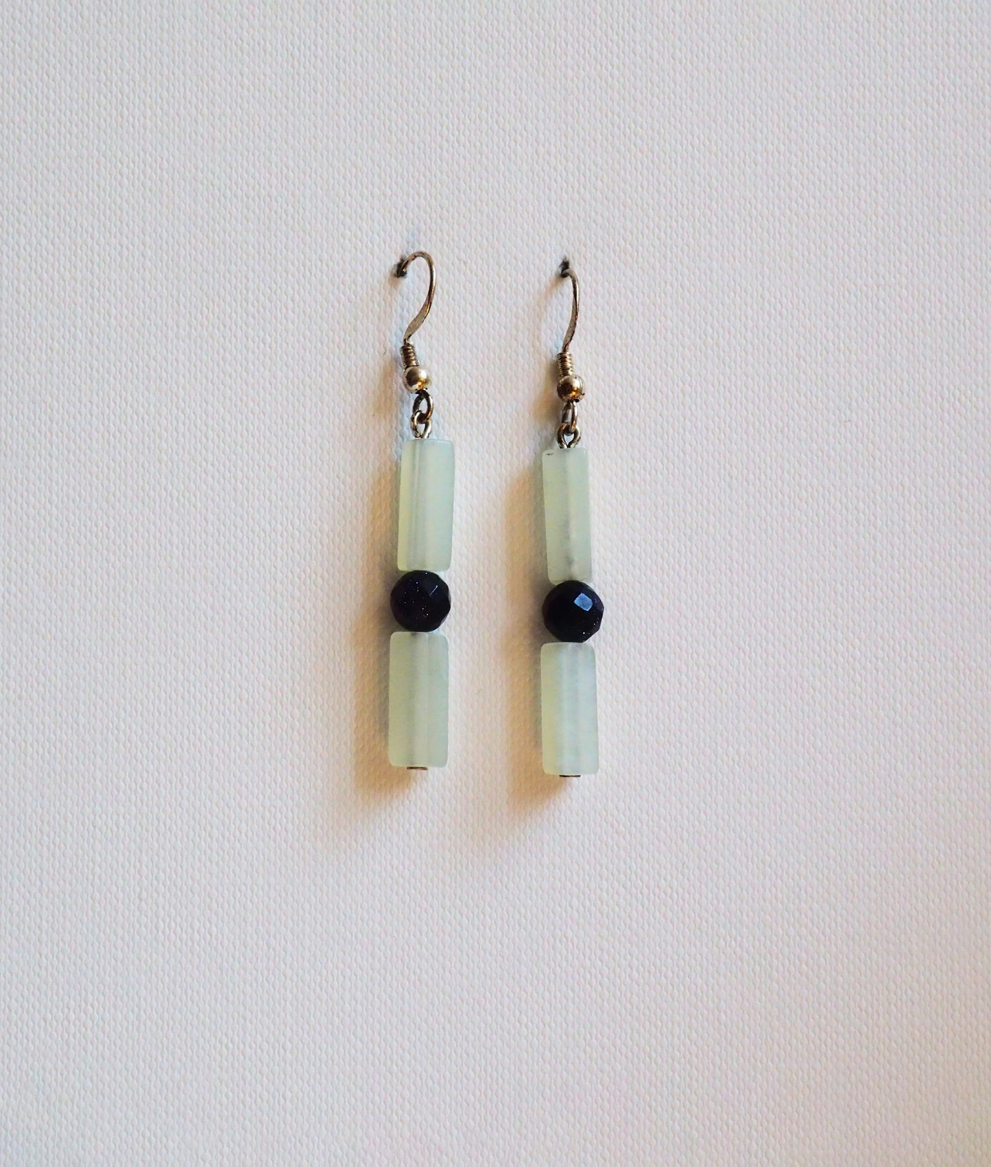 Dual Aventurine and Silver Earrings by JANI