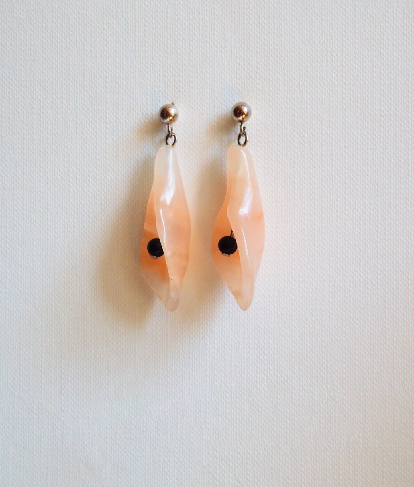 Quartz, Black Drop, Silver Earrings by JANI