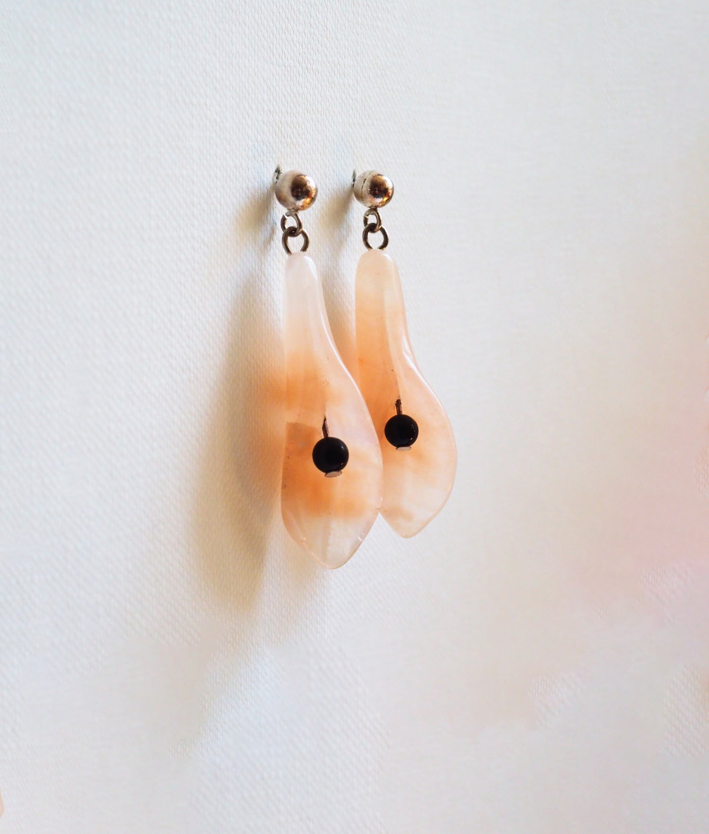 Quartz, Black Drop, Silver Earrings by JANI