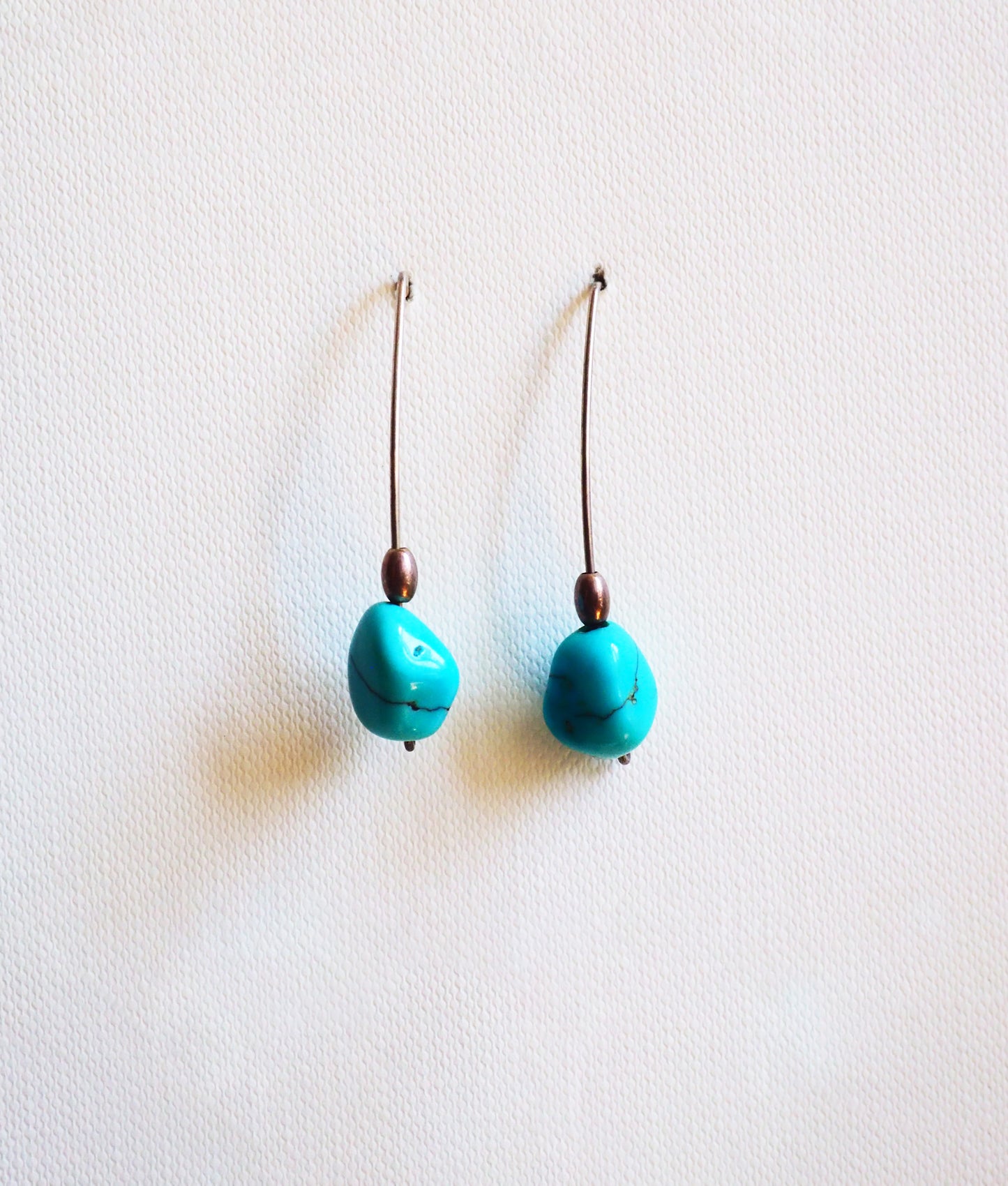 Turquoise and Silver Drop Earrings by JANI