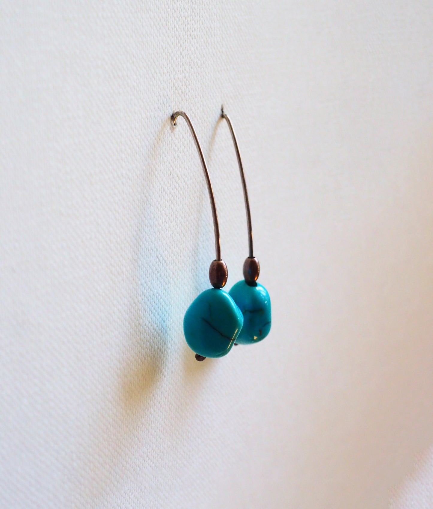 Turquoise and Silver Drop Earrings by JANI