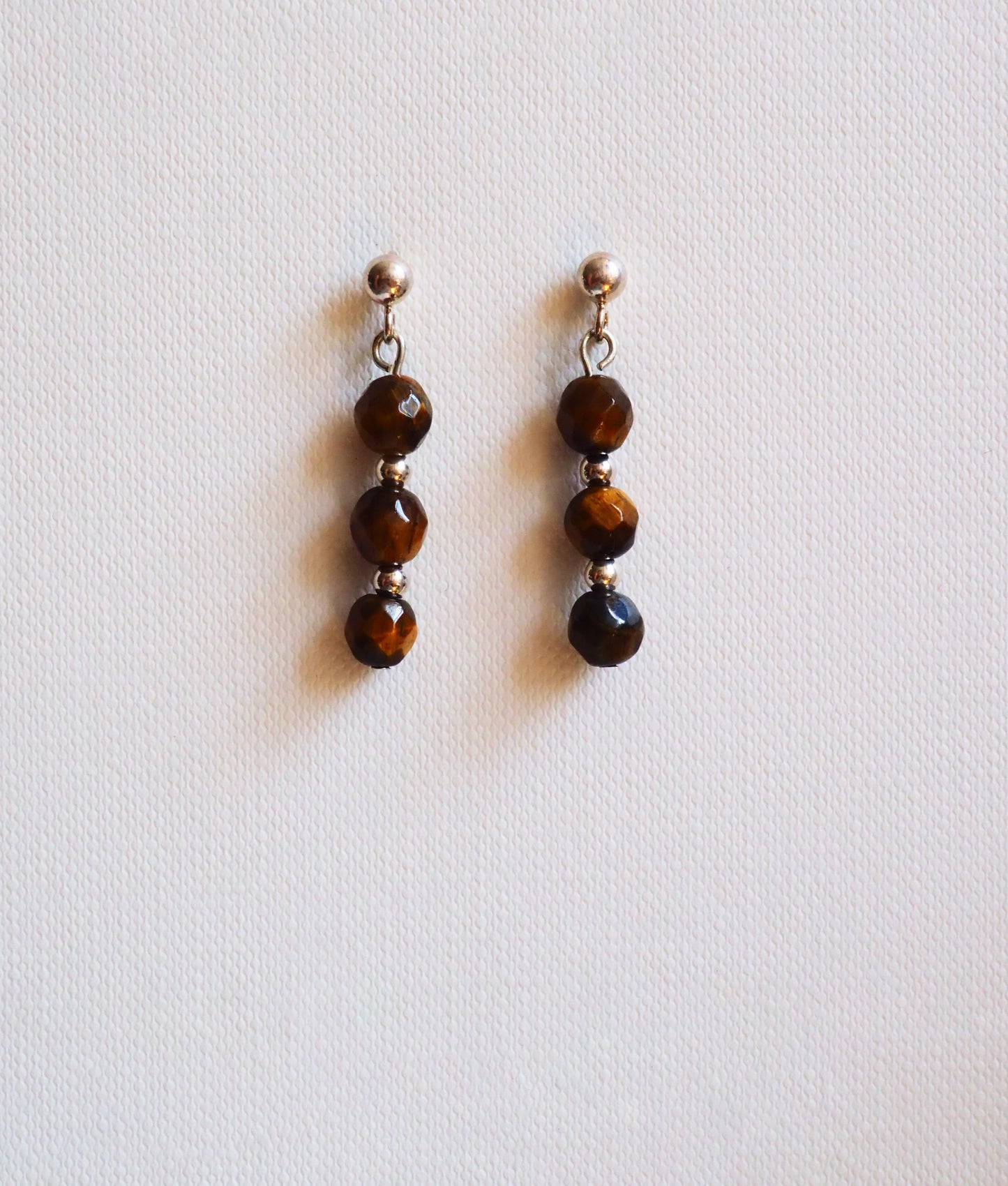 Tiger's Eye Trio and Silver Earrings by JANI