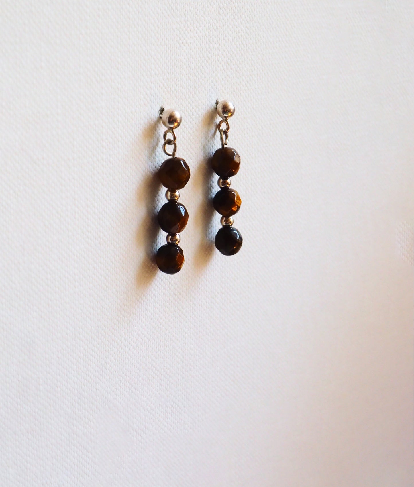 Tiger's Eye Trio and Silver Earrings by JANI