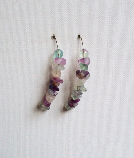 Fluorite and Silver Earrings by JANI