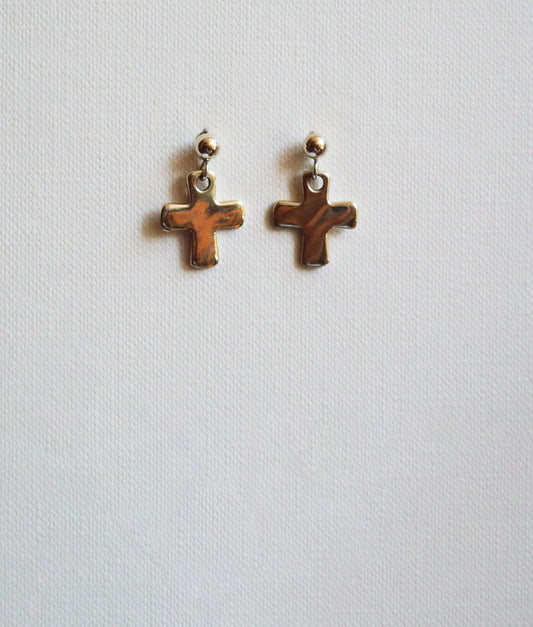 Silver Cross Earrings by JANI