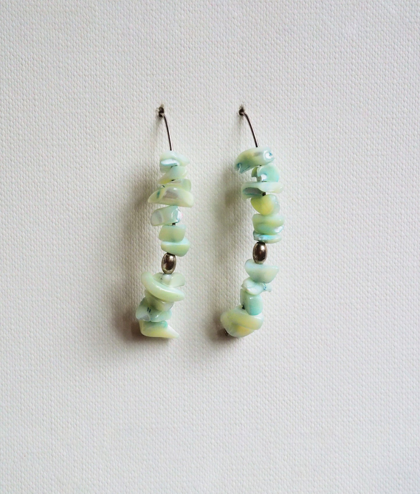 Fluor Green Chip and Silver Earrings by JANI