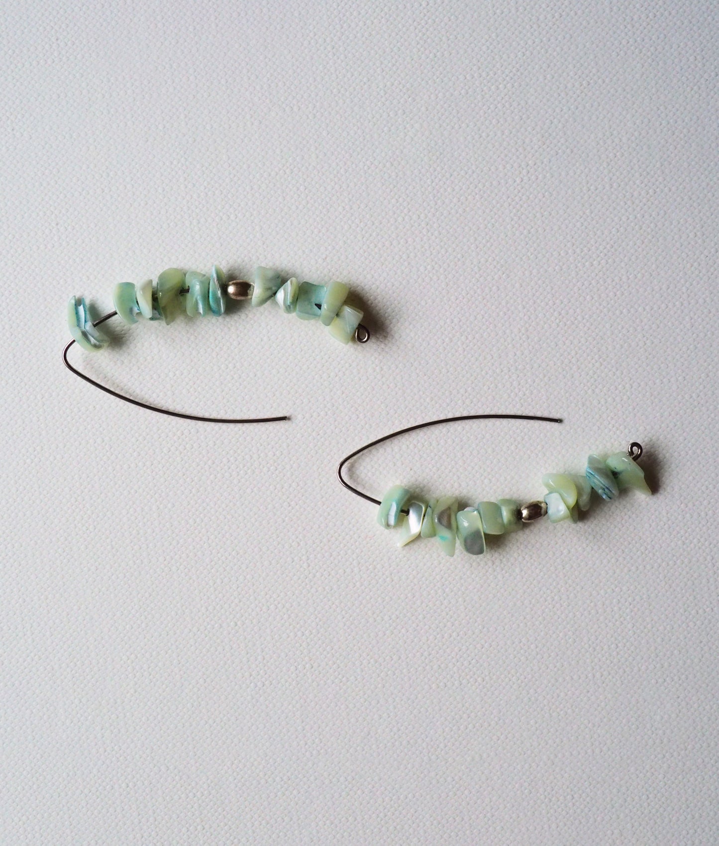 Fluor Green Chip and Silver Earrings by JANI