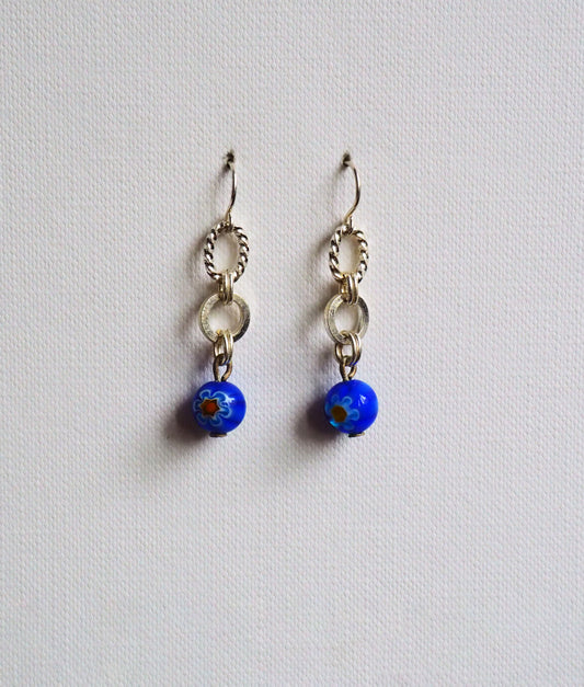 Murano glass and Chain Drop Earrings by JANI