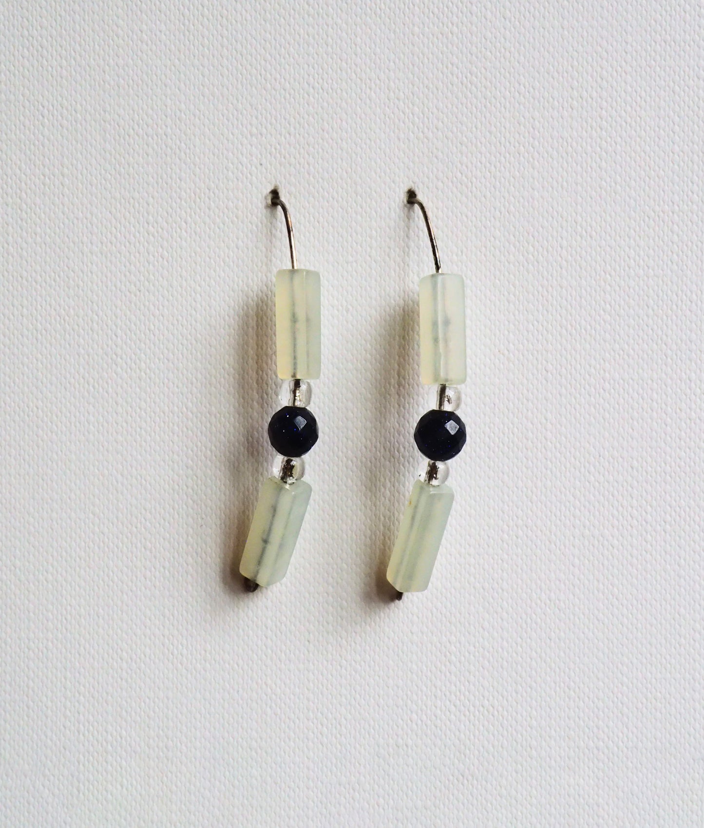 Dual Aventurine and Silver Earrings by JANI