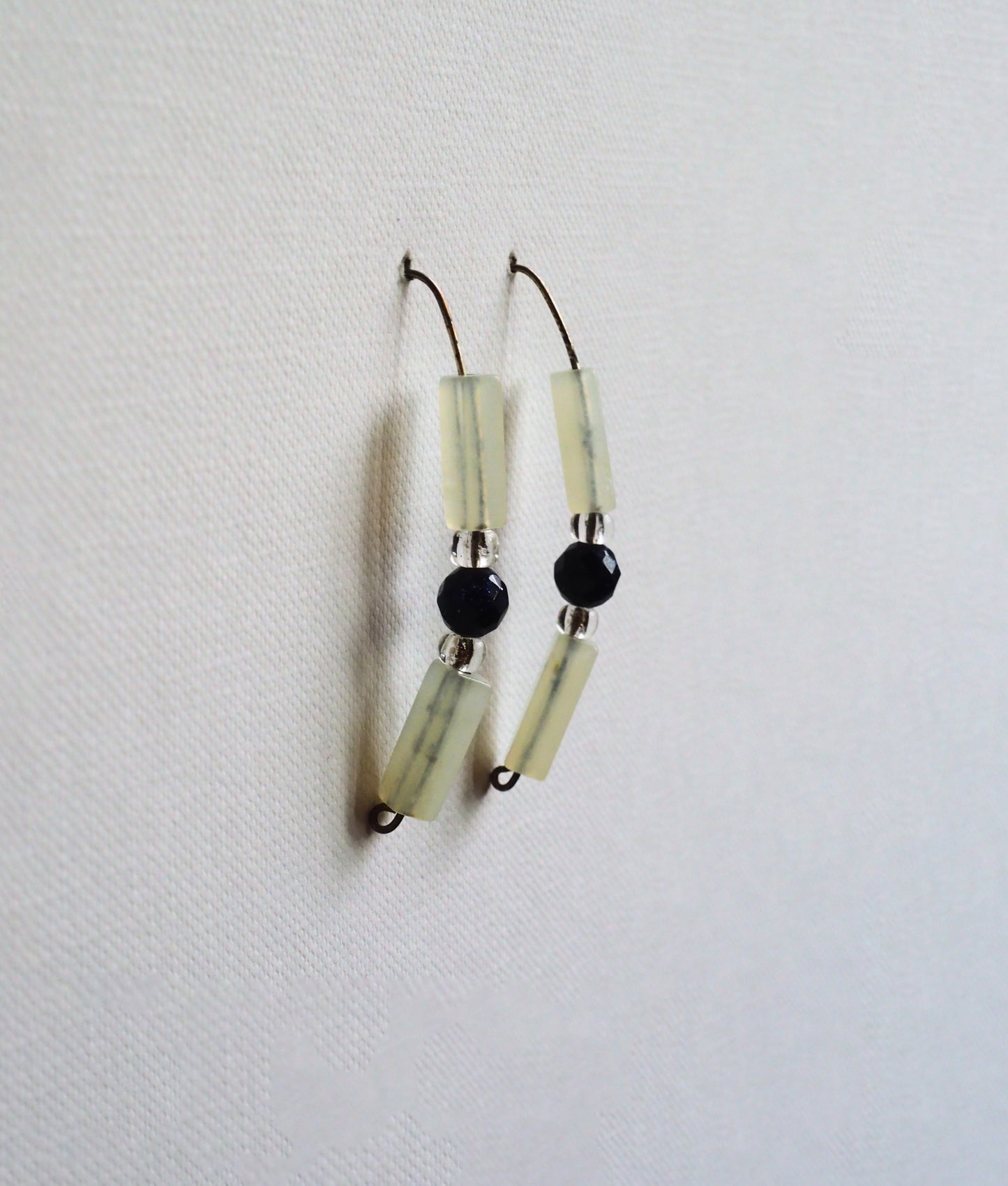 Dual Aventurine and Silver Earrings by JANI