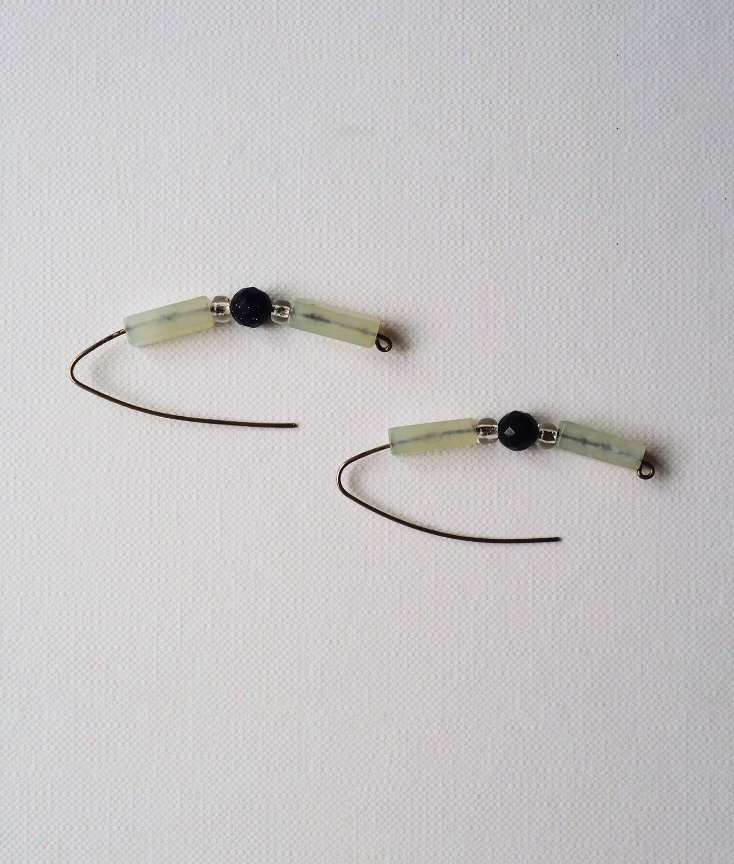 Dual Aventurine and Silver Earrings by JANI