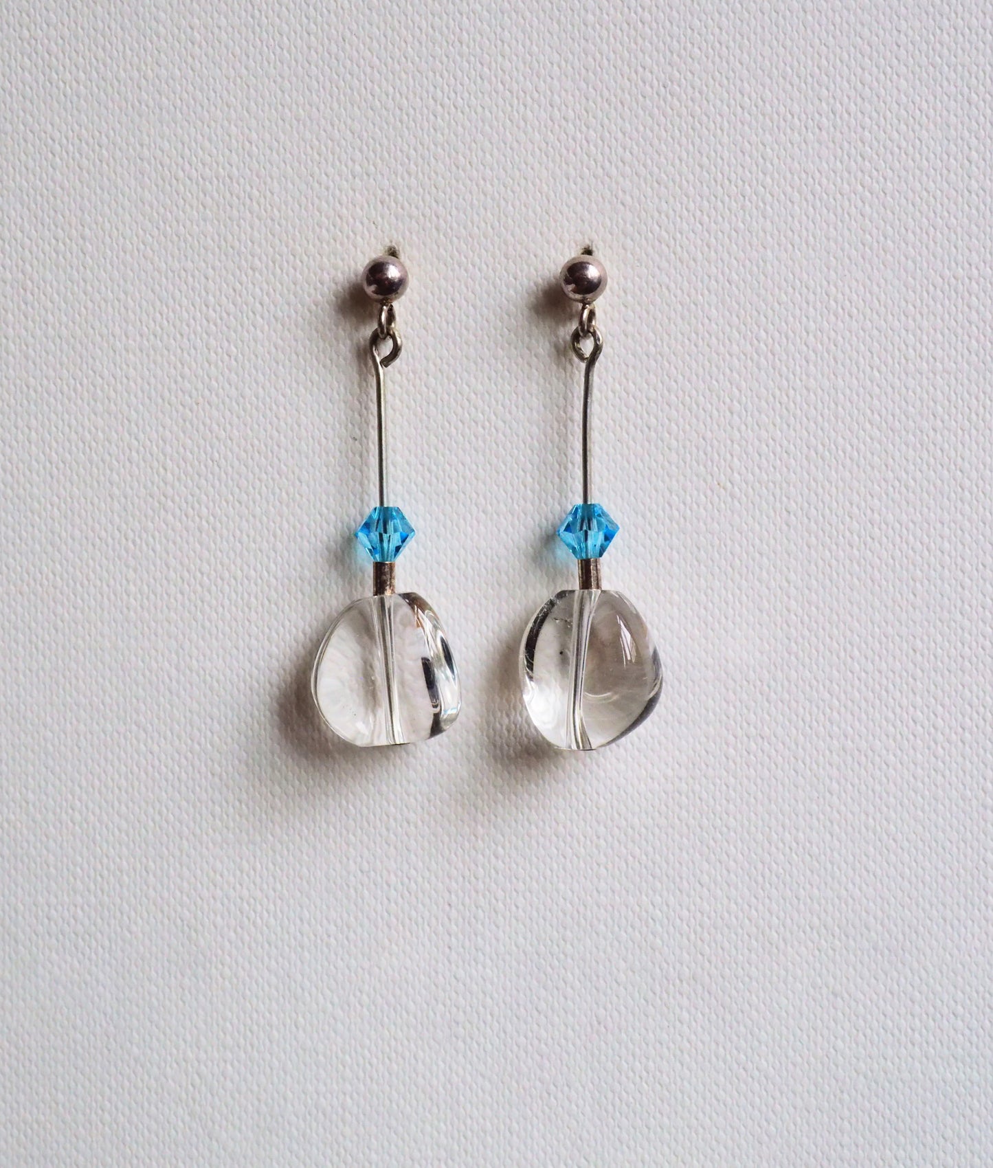 Swarovski, Quartz and Silver Drop Earrings by JANI