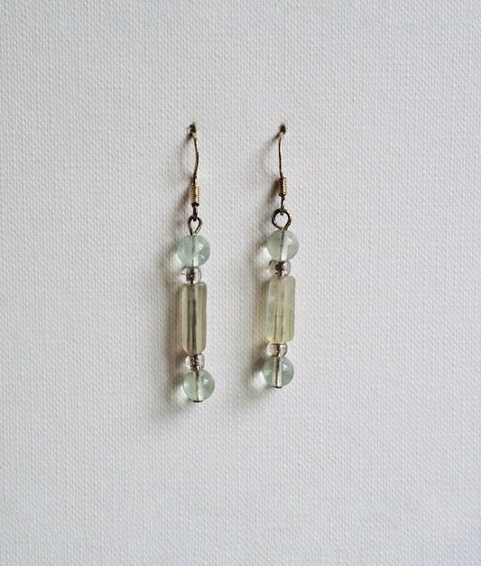 Fluorite and Silver Earrings by JANI