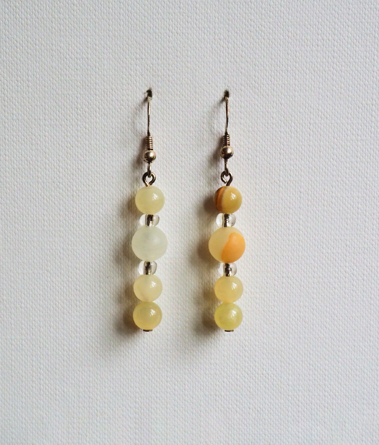 Yellow Agate and Silver Earrings by JANI