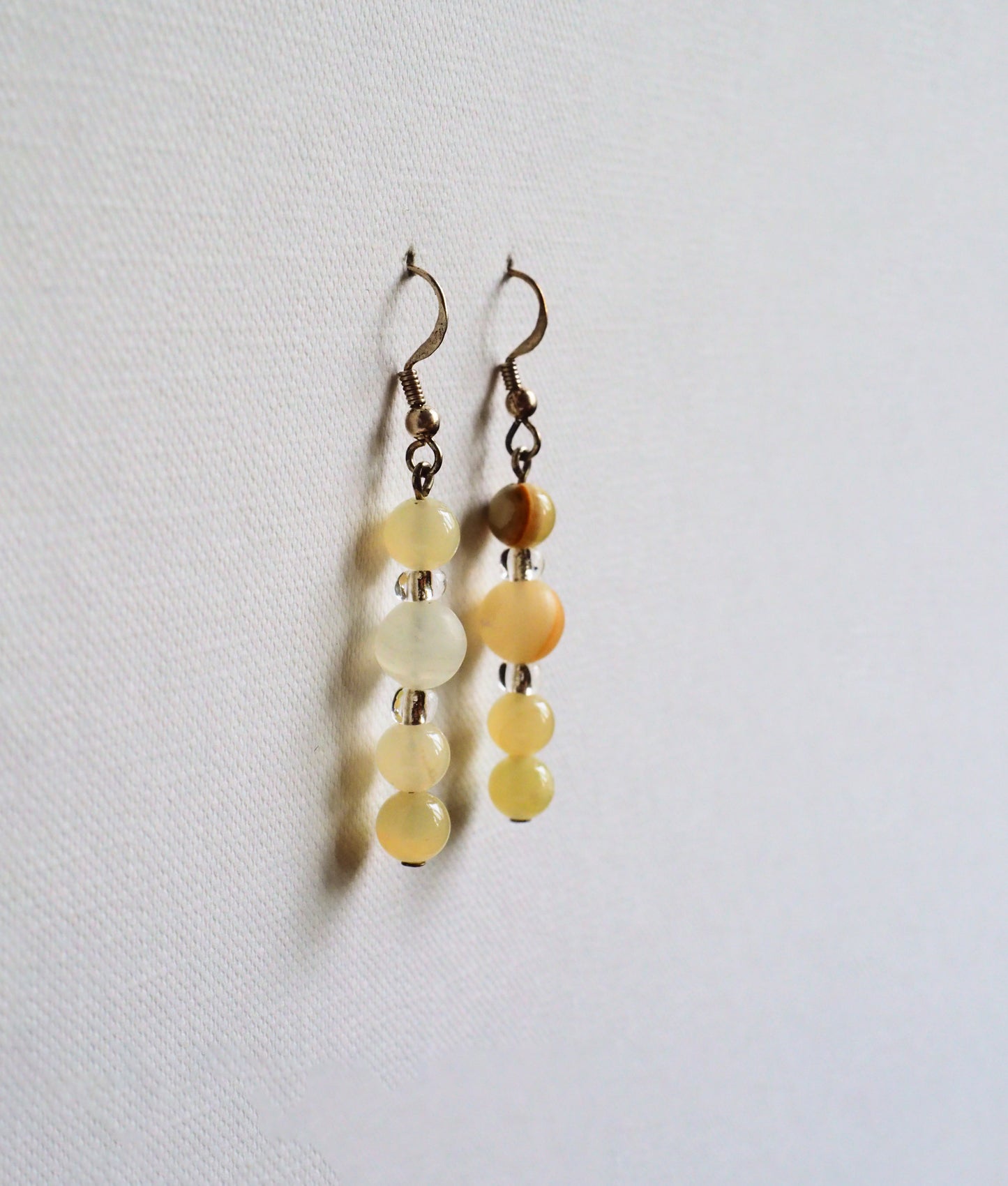 Yellow Agate and Silver Earrings by JANI