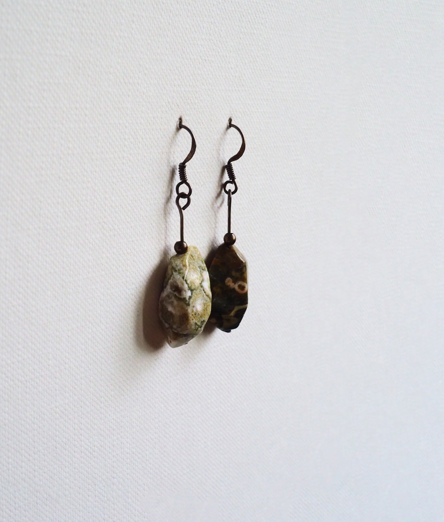 Jasper and Silver Drop Earrings by JANI