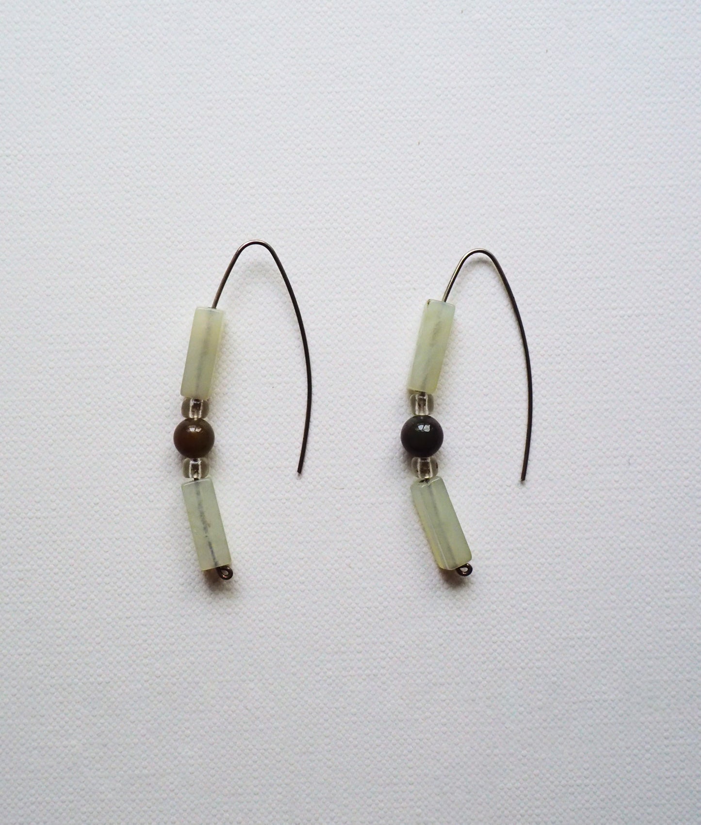 Fluorite, Jasper and Silver Earrings by JANI