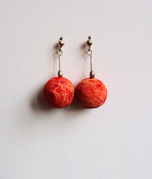 Red Coral Drop Earrings by JANI