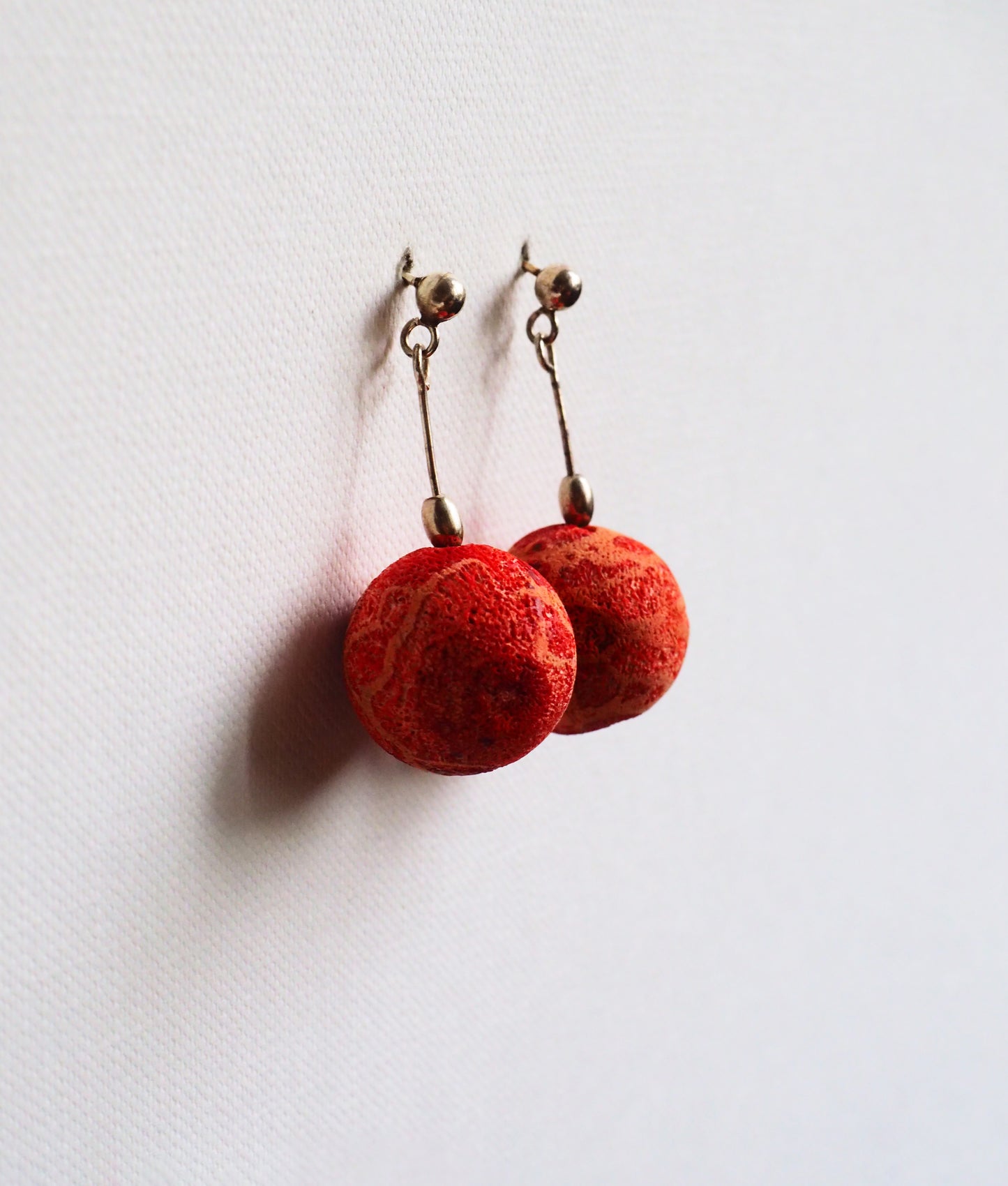 Red Coral Drop Earrings by JANI