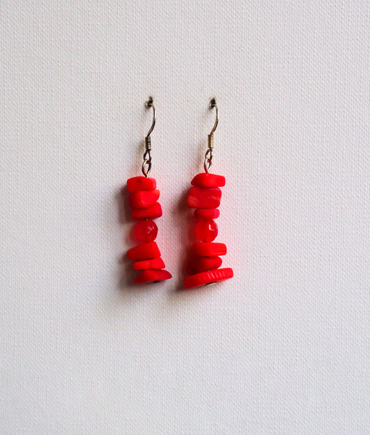 Natural Coral Drop Earrings by JANI