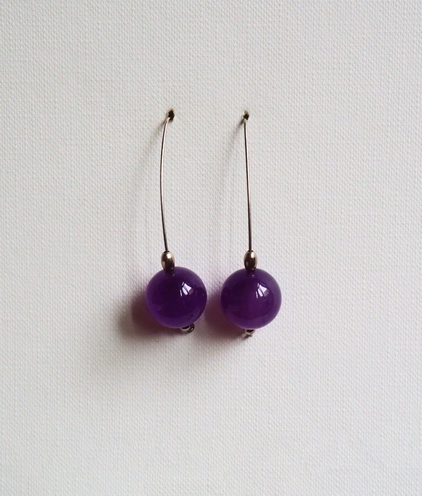 Amethyst and Silver Drop Earrings by JANI