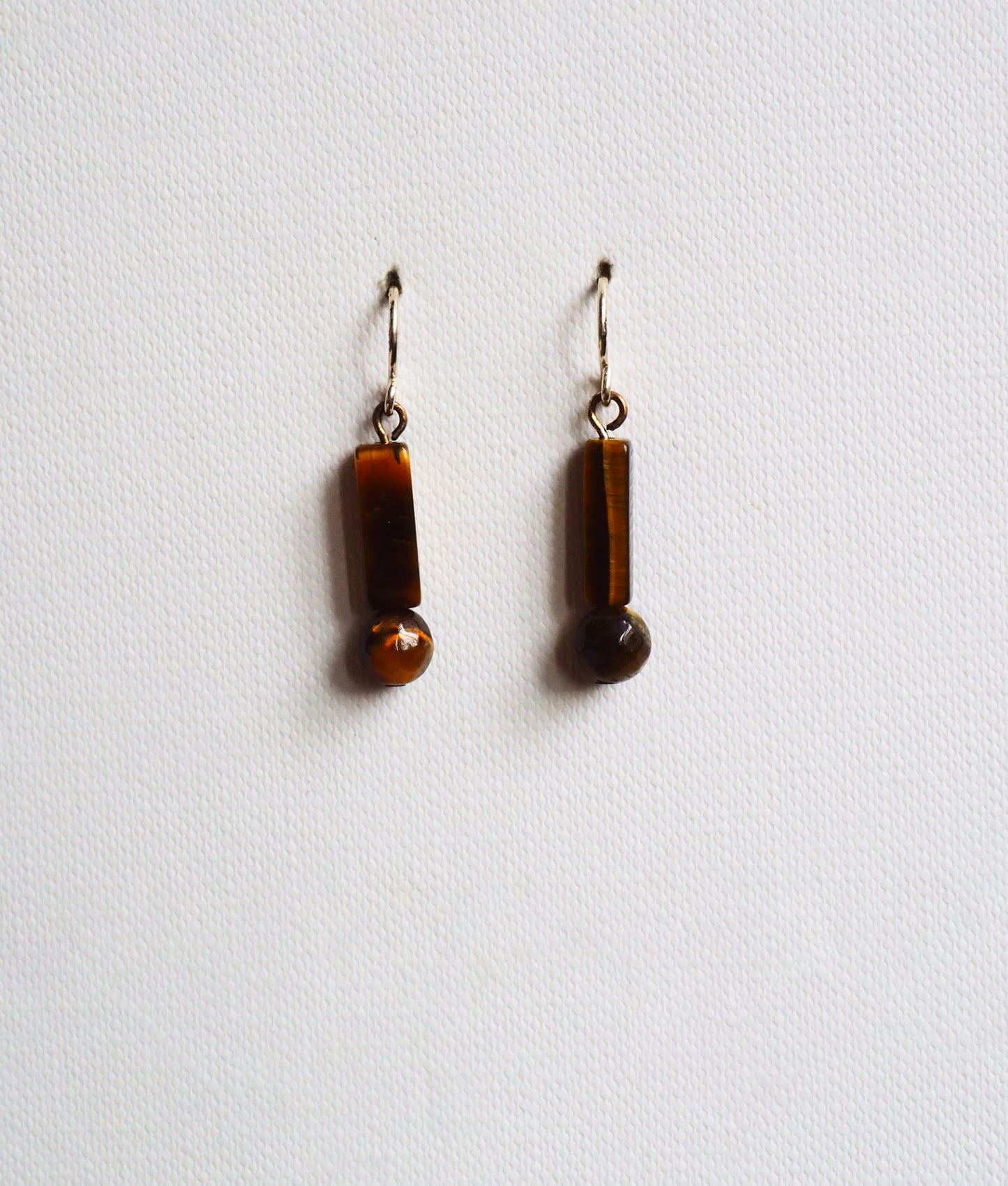 Tiger's Eye and Silver Drop Earrings by JANI